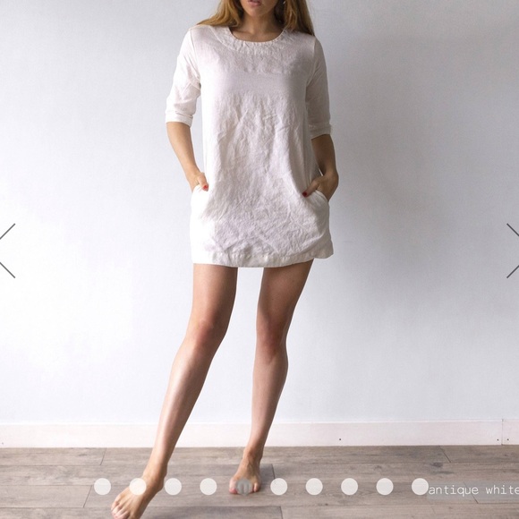 Len.ok Black Organic Linen Mini Shift Dress - Picture 3 of 10